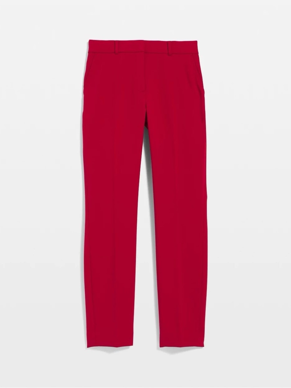 White House Black Market Elle Slim Ankle Luxe Stretch Pants in Red